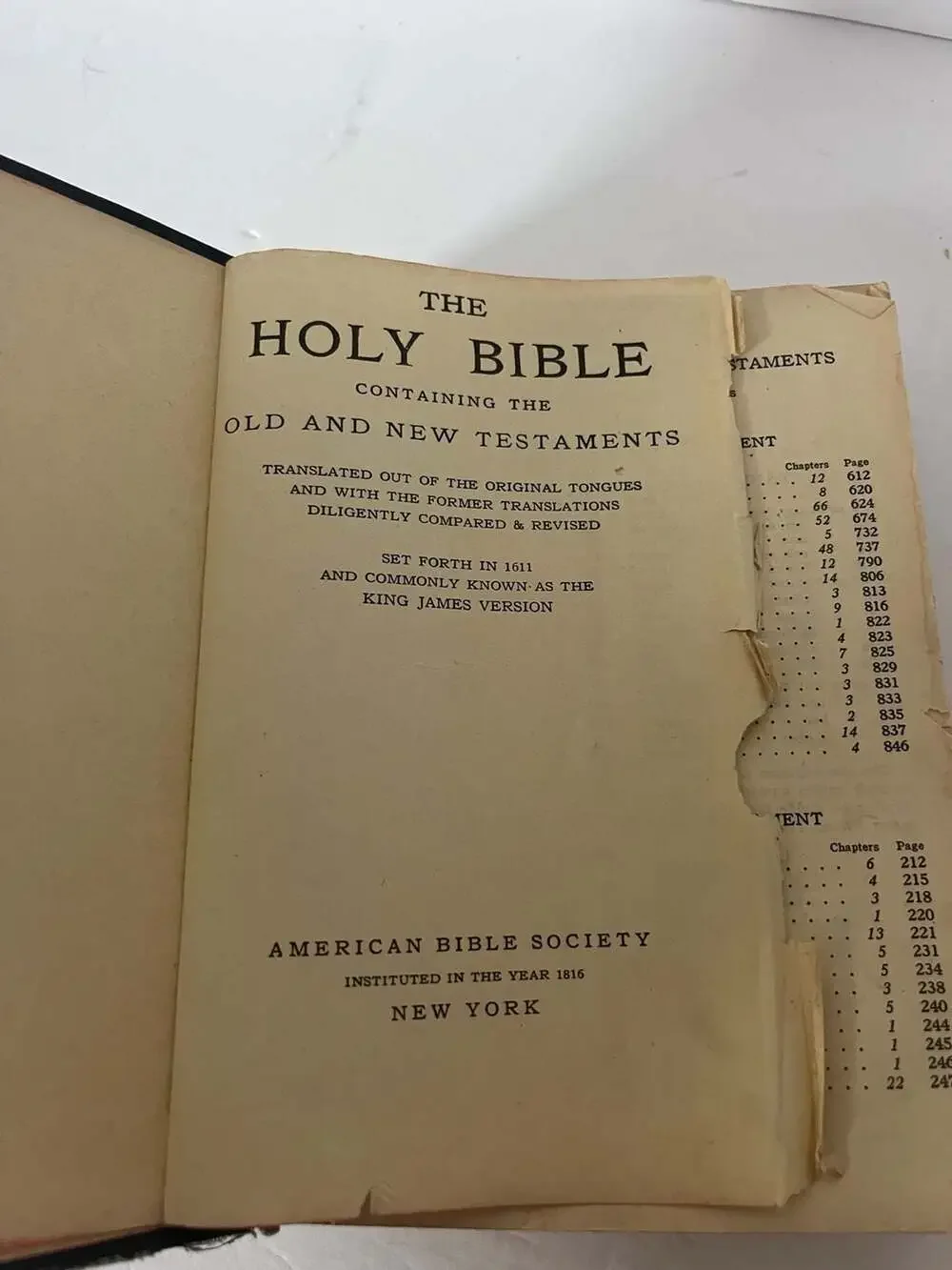 1944 American Bible Society King James Version Holy Bible